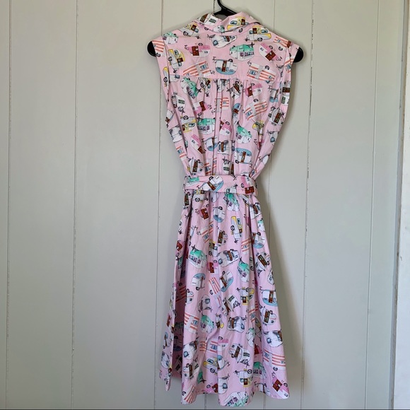ModCloth Retrolicious Pink Camper Sleeveless Dress - Picture 6 of 7
